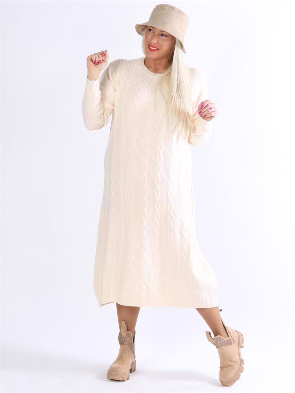 Melanie - Svart mjuk stickad klänning med stretch